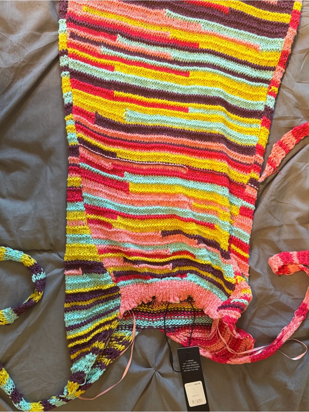Multicolor Striped Knit One-Piece - long dress